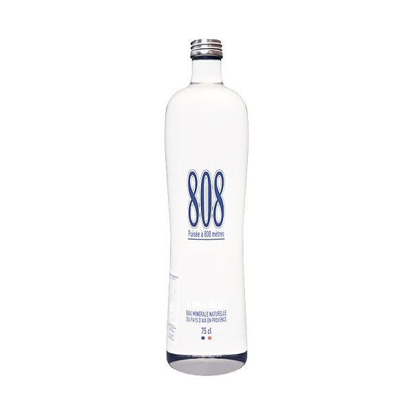 Eau minérale  naturelle 808 du pays d'Aix 75cl (Meyreuil 13)