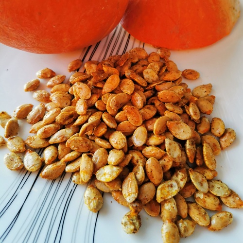 Graines de potimarron grillées aux épices
